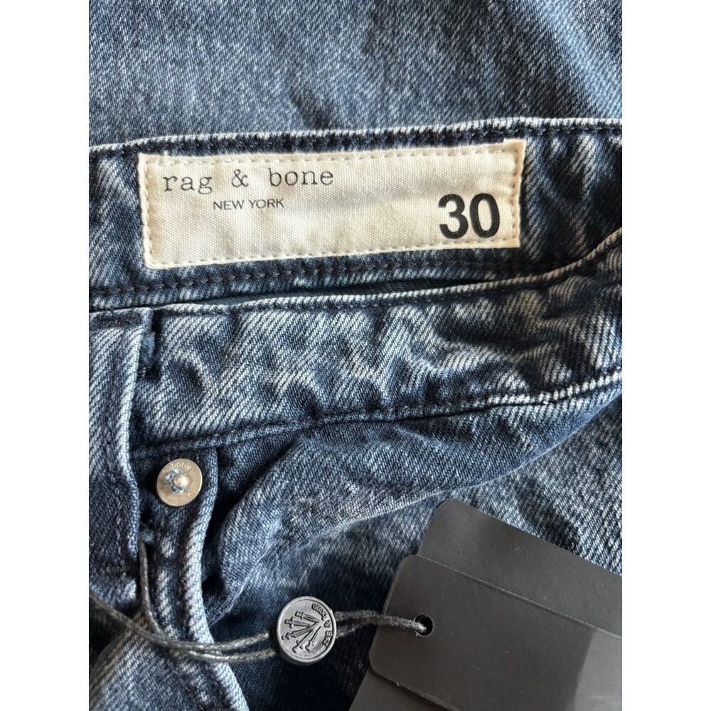 Rag & Bone Maya High Waist Wide Leg Ankle Blue Button Fly Jean Women Size 30 NWT - Picture 6 of 9